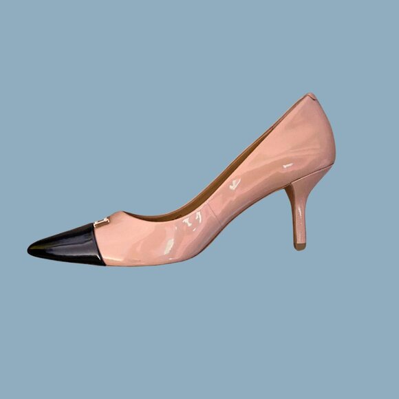 Coach Patent Leather Two-Tone Pumps – Size 8.5 | Blush & Black Classic. w/ Box - Picture 6 of 10